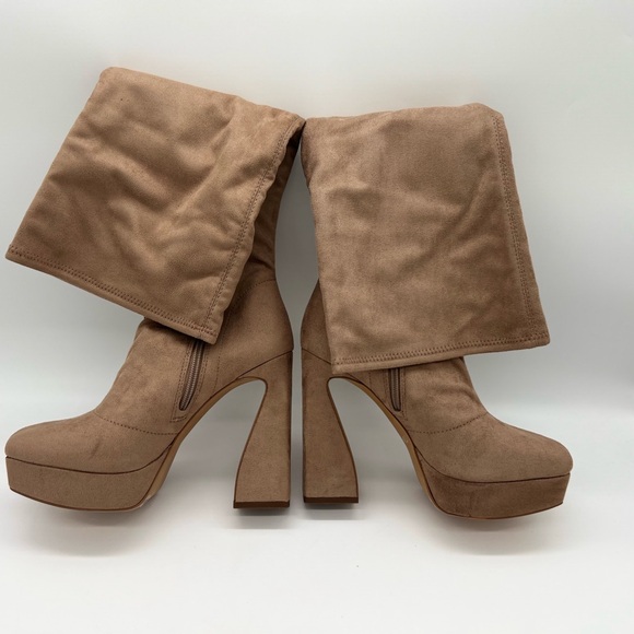 JESSICA SIMPSON Womens Beige 1" Platform Daniyah Heeled Boots 7.5 M - Picture 2 of 7